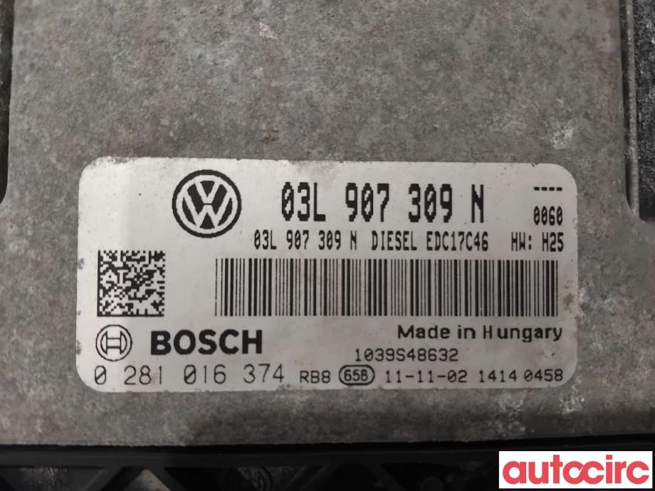 Styreenhet motor til VW CC 2008-2012 (PASSAT CC) (PASSAT CC) (VOLKSWAGEN|03L997018C|0281016374|03L907309N)