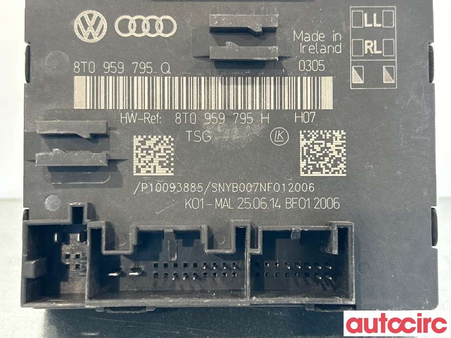 Styreenhet dør venstre foran til Audi A5 2007-2016 (Type I)  (AUDI|8T0959795Q)