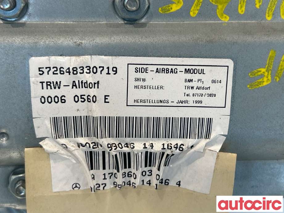 Airbag sidepute venstre til Mercedes CLK 1997-2002 (C208) (C208) (MERCEDES|A1708600305)