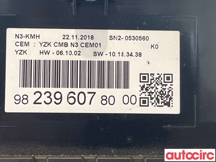Instrumentpanel til Peugeot Expert 2016-->> (Type III)  (PEUGEOT|9823960780|)