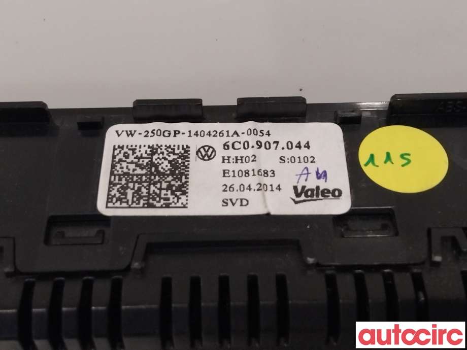 Varmeapparat betjening til VW Polo 2014-2017 (Type V, Fase 2)  (VOLKSWAGEN|6C0907044A|6C0907044D)