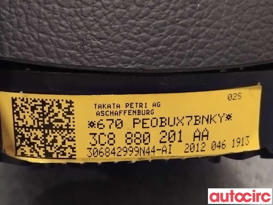 Airbag rattpute til VW Passat 2011-2015 (B7) (B7) (VOLKSWAGEN|3C8880201AH|306842999N44-AI|3C8880201AA)