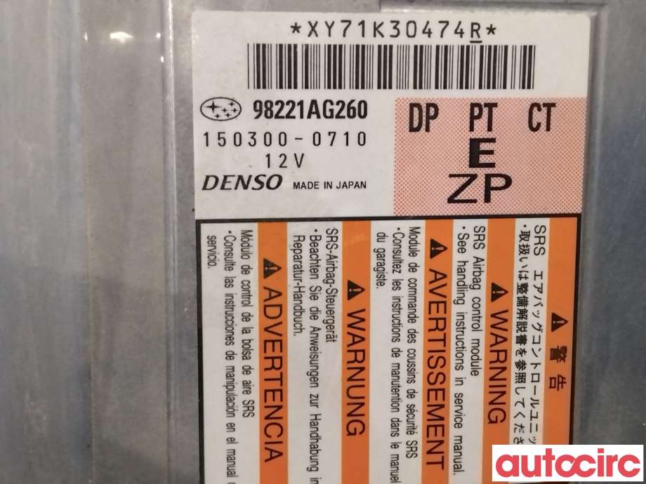 Airbag elektronikk til Subaru Legacy 2007-2009 (Type IV, Fase 2)  (SUBARU|98221AG260|)
