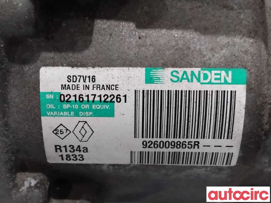 Aircondition kompressor til Nissan Qashqai 2010-2014 (Type I, Fase 2)  (NISSAN|2763000Q3J|SD7V161833|926009865R)