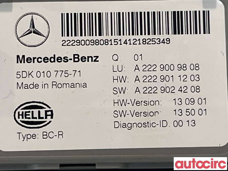 Styreenhet diverse til Mercedes C-Klasse 2014-2018 (Fase 1) (W205) (W205) (MERCEDES|A2059008404|A2229009808)