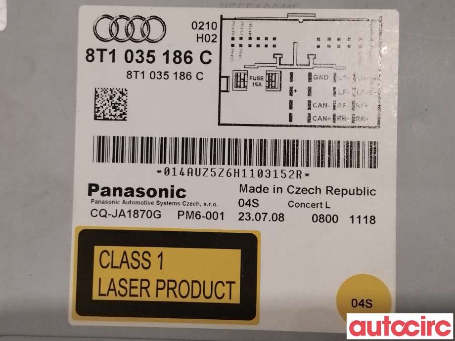 Bilstereo til Audi A4 2007-2014 (Type IV) (B8) (B8) (AUDI|8T1057186CX|)