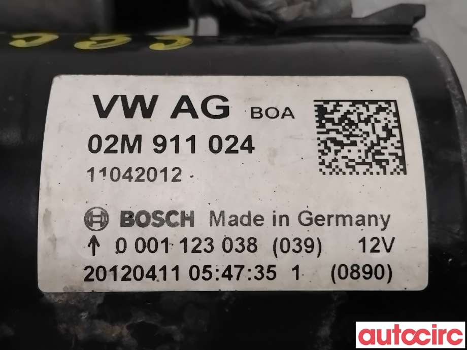 Starter diesel til VW Golf VI 2008-2012  (VOLKSWAGEN|02M911024X|0001123038|02M911024)