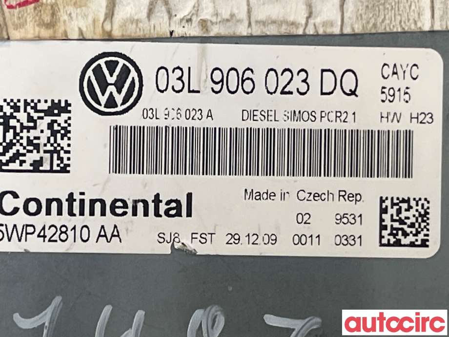 Styreenhet motor til VW Golf VI 2008-2012  (VOLKSWAGEN|03L997557R|5WP42810AA|03L906023DQ)
