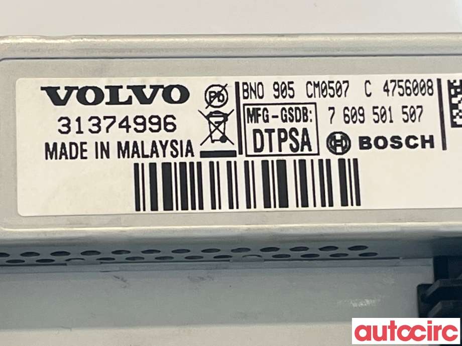 Multimedia display (MCU - Media Controller Unit) til Volvo V70 2007-2013 (Type III, Fase 1)  (VOLVO|36001984|7609501507|31357109)