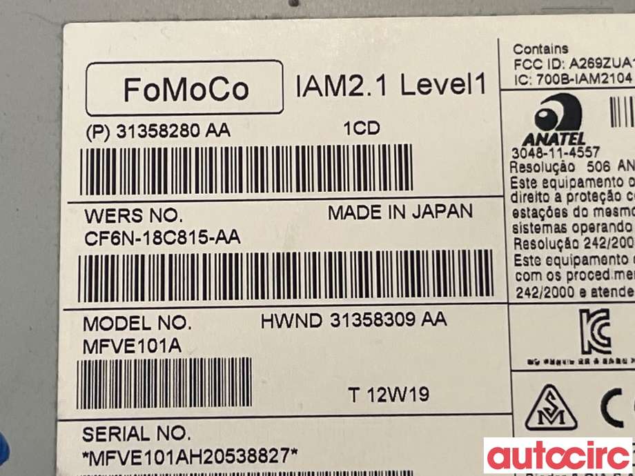 Bilstereo til Volvo V70 2007-2013 (Type III, Fase 1)  (VOLVO|36050578|MFVE101A|31358309)
