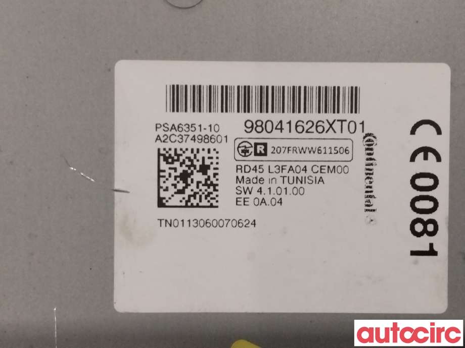 Bilstereo til Citroën Berlingo 2008-2015 (Type II, Fase 1)  (CITROEN|16107951XT|)