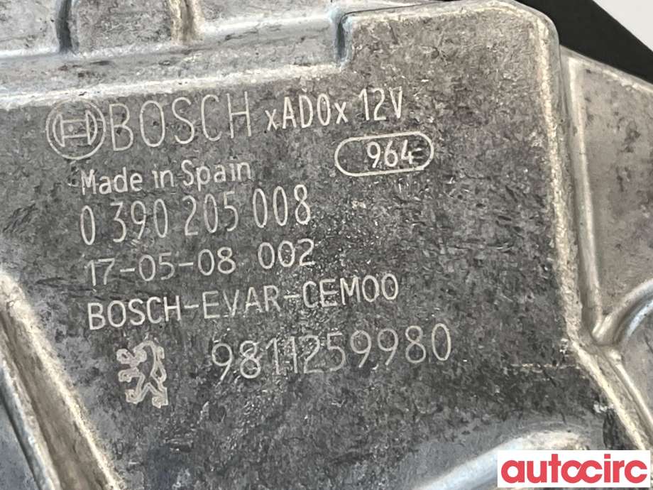 Viskermotor bakrute til Peugeot 3008 2016-->> (Type II)  (9811259980)