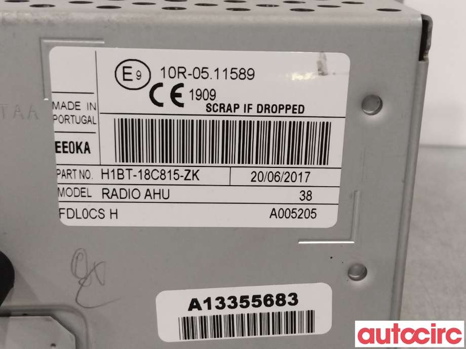 Bilstereo til Ford Fiesta 2017-->> (Type VII)  (FORD|2427739|H1BT-18C815-ZV)