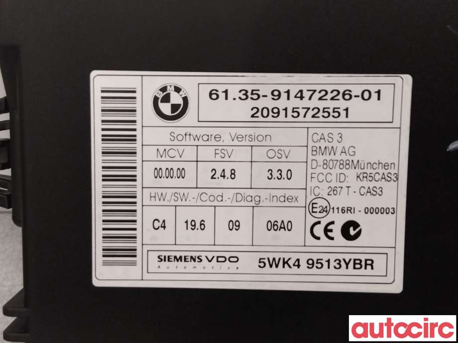 Styreenhet diverse til BMW 1-Serie 2004-2011 (E81/E82/E87/E88) (E81/E82/E87/E88) (BMW|61359395657|5WK49513YBR|6135-9147226)