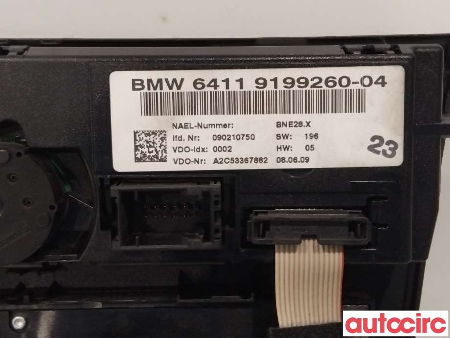 Varmeapparat betjening til BMW 1-Serie 2004-2011 (E81/E82/E87/E88) (E81/E82/E87/E88) (BMW|64119199260|)
