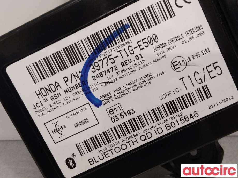 Styreenhet bluetooth til Honda CR-V 2012-2018 (Type IV)  (HONDA|39775-TIG-E500|)