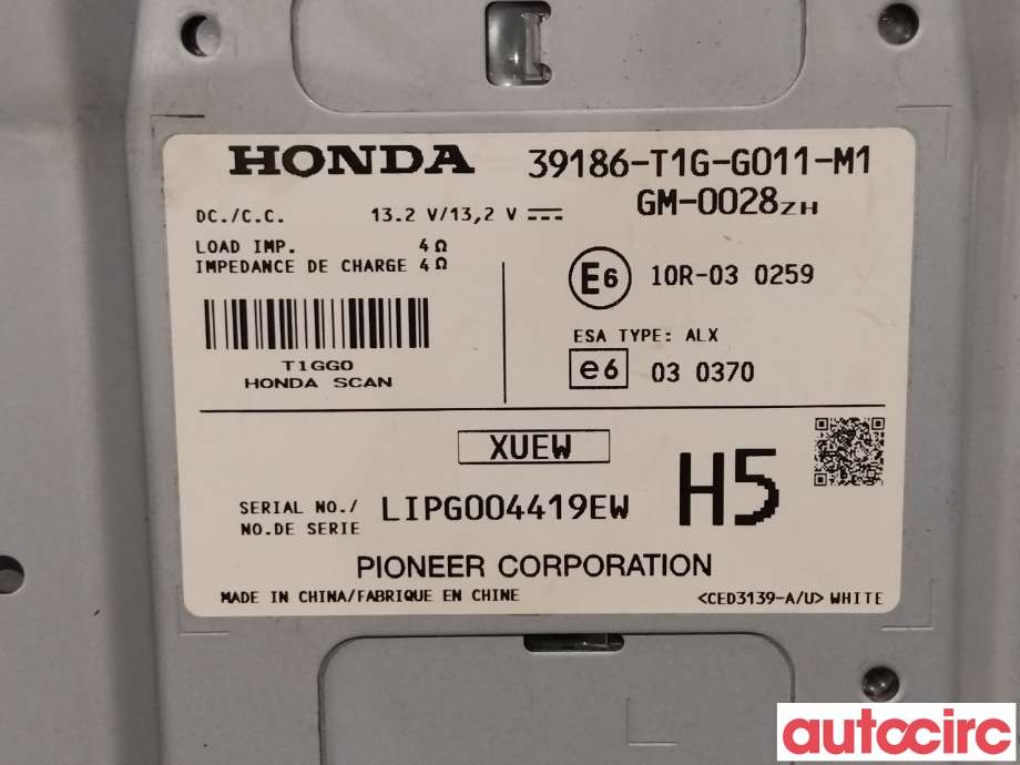 Bilstereo forsterker til Honda CR-V 2012-2018 (Type IV) (HONDA|39186-T1G-G011|)