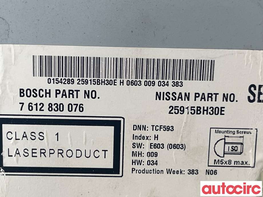 Bilstereo til Nissan Qashqai 2010-2014 (Type I, Fase 2)  (NISSAN|25915BH30E)