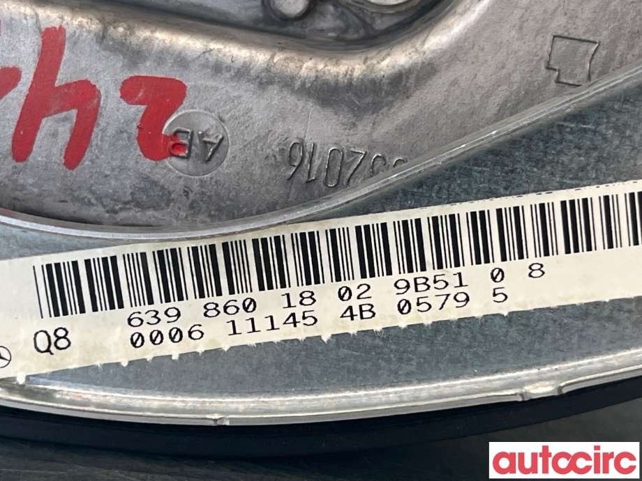 Airbag rattpute til Mercedes Vito/Viano 2010-2014 (Fase 2) (W639) (W639) (MERCEDES|A6398601802)
