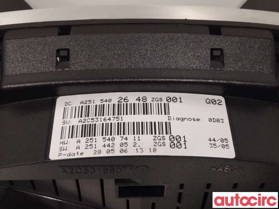 Instrumentpanel til Mercedes ML 2005-2011 (W164) (W164) (MERCEDES|A2515402648|)