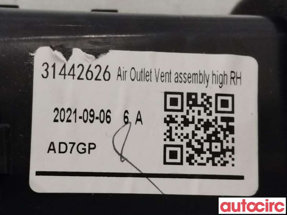 Dashbord friskluftdyse til Volvo XC40 2018-2024  (VOLVO|31442626)