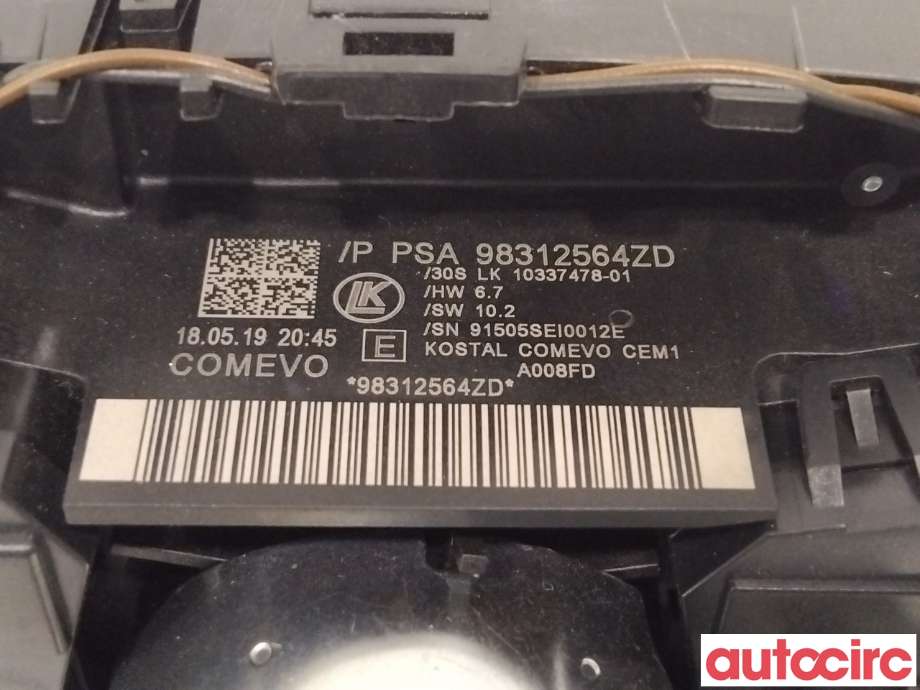Bryter combi til Peugeot Partner 2019-->> (Type III)  (PEUGEOT|98312564ZD|)