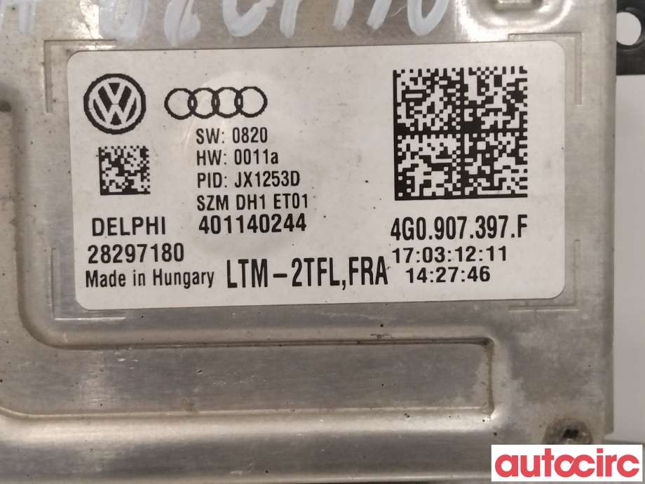 Styreenhet xenon/ballast til Audi A6 2011-2014 (Type IV, Fase 1) (C7) (C7) (AUDI|4G0907697F|)