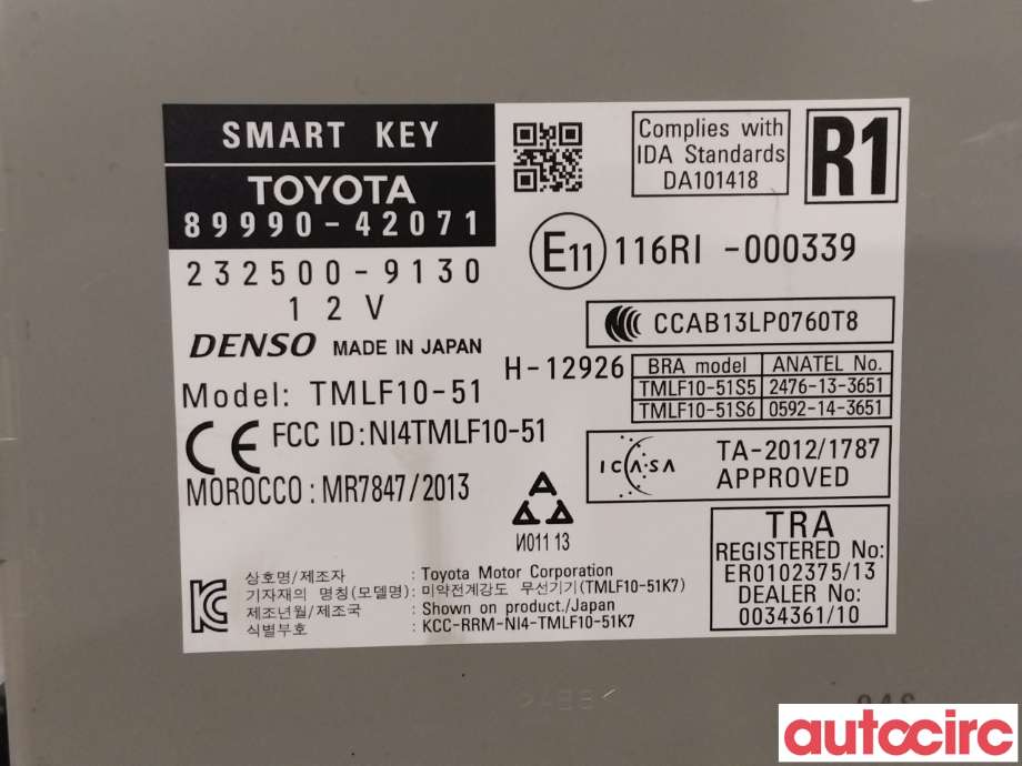 Styreenhet nøkkelfri/keyless til Toyota RAV4 2013-2015 (Type IV, Fase 1)  (TOYOTA|8999042071|)