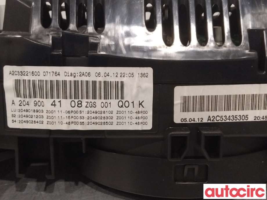 Instrumentpanel til Mercedes C-Klasse 2011-2014 (Fase 2) (W204) (W204) (MERCEDES|A2049004108|)
