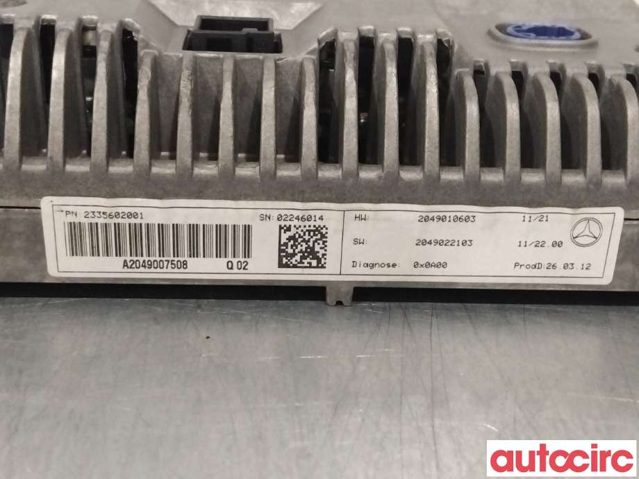 Multimedia display (MCU - Media Controller Unit) til Mercedes C-Klasse 2011-2014 (Fase 2) (W204) (W204) (MERCEDES|A1729004004|)
