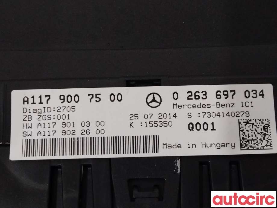 Instrumentpanel til Mercedes CLA 2013-2019 (C117) (C117) (MERCEDES|A1179007500)