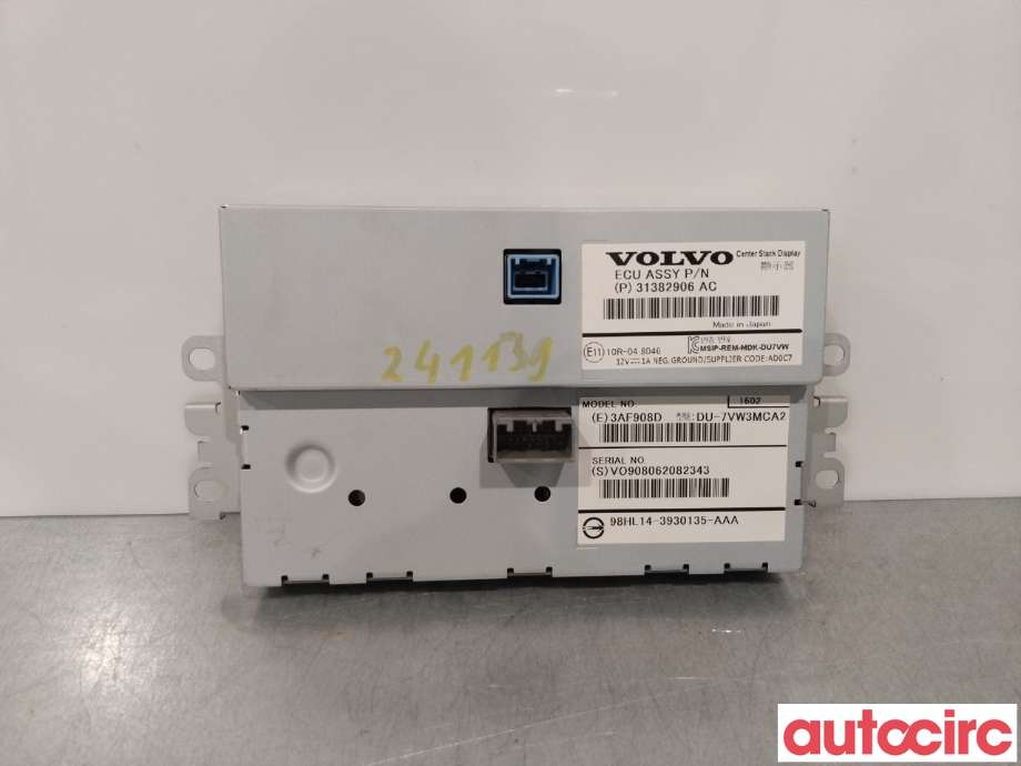 Multimedia display (MCU - Media Controller Unit) til Volvo V40 2012-2019  (VOLVO|36011331|DU-7VW3MCA2|31382906)