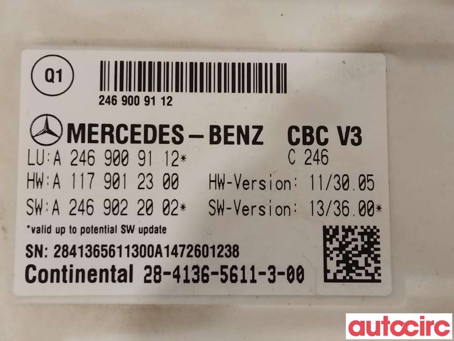 Styreenhet comfort (BCM) til Mercedes CLA 2013-2019 (C117) (C117) (MERCEDES|A2469009413|A2469009112)