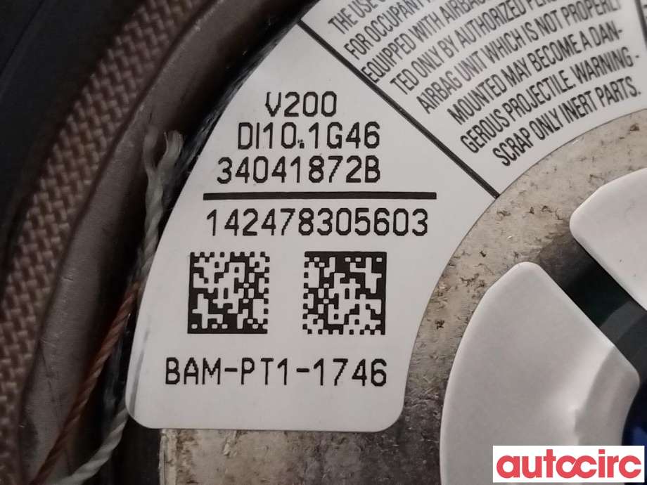Airbag rattpute til Dacia Duster 2010-2017 (Type I)  (DACIA|985708387R)