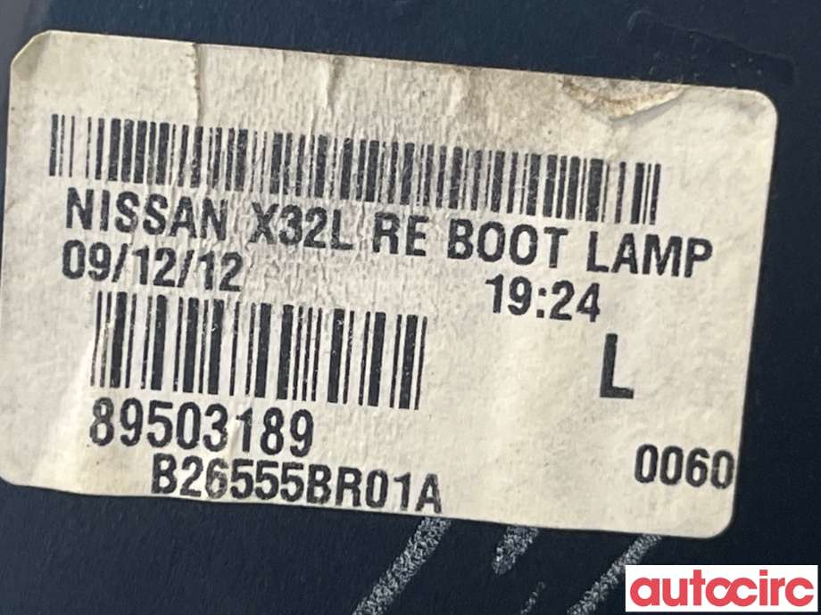 Baklykt venstre indre til Nissan Qashqai 2010-2014 (Type I, Fase 2)  (NISSAN|26559BR01A)
