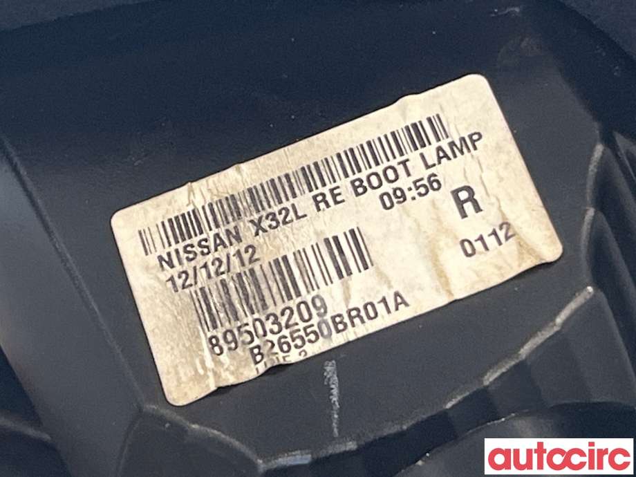 Baklykt høyre indre til Nissan Qashqai 2010-2014 (Type I, Fase 2)  (NISSAN|26554BR01A)