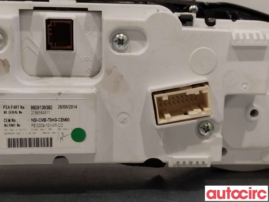 Instrumentpanel til Peugeot 308 2013-2021 (Type II)  (PEUGEOT|1614174380|1611859280|9809139380)