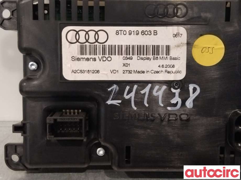Instrument diverse til Audi A4 2007-2014 (Type IV) (B8) (B8) (AUDI|8T0919603B|)