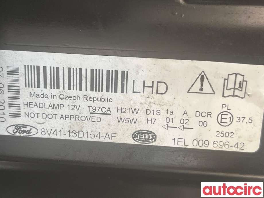 Frontlykt høyre halogen til Ford Kuga 2008-2012 (Type I)  (FORD|1590741)