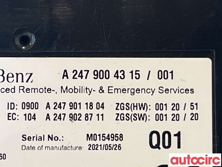 Styreenhet diverse til Mercedes Vito 2014-->> (W447) (W447) (MERCEDES|A2479004315)