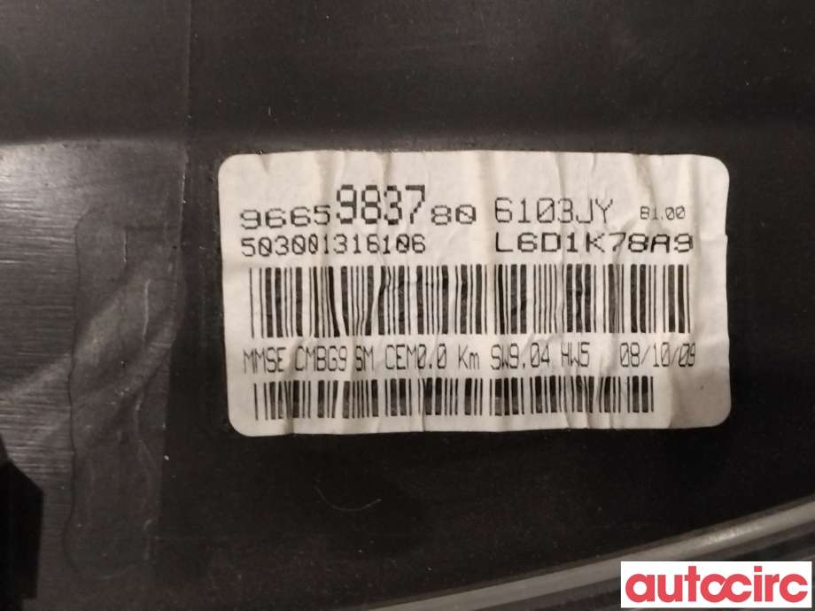 Instrumentpanel til Citroën Berlingo 2008-2015 (Type II, Fase 1)  (CITROEN|6103JY|)
