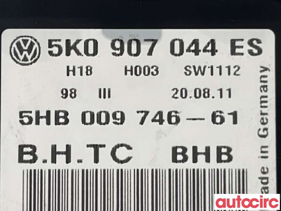 Varmeapparat betjening til VW Golf VI 2008-2012  (VOLKSWAGEN|5K0907044)
