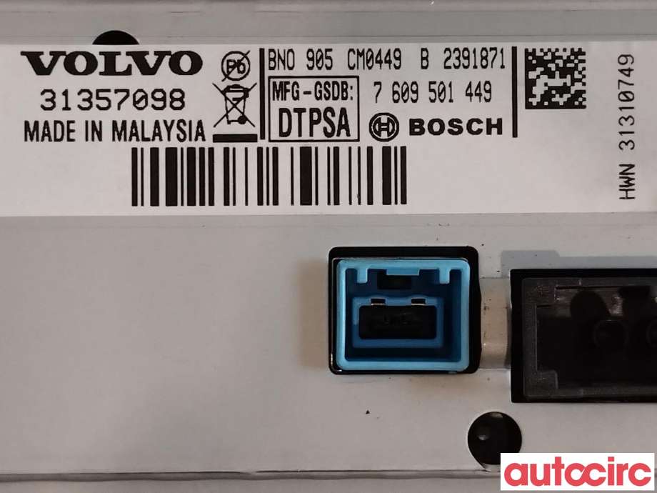 Instrument kjørecomputer til Volvo XC70 2008-2013 (Type II, Fase 1)  (VOLVO|36050611|7609501449|31310749)