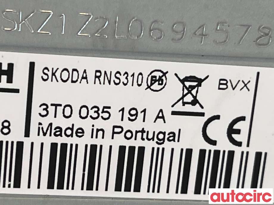Bilstereo til Škoda Octavia 2009-2013 (Type II, Fase 2)  (SKODA|3T0035191A)