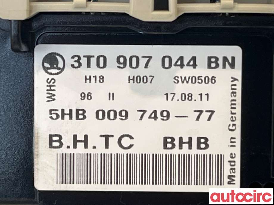 Varmeapparat betjening til Škoda Octavia 2009-2013 (Type II, Fase 2)  (SKODA|3T0907044)