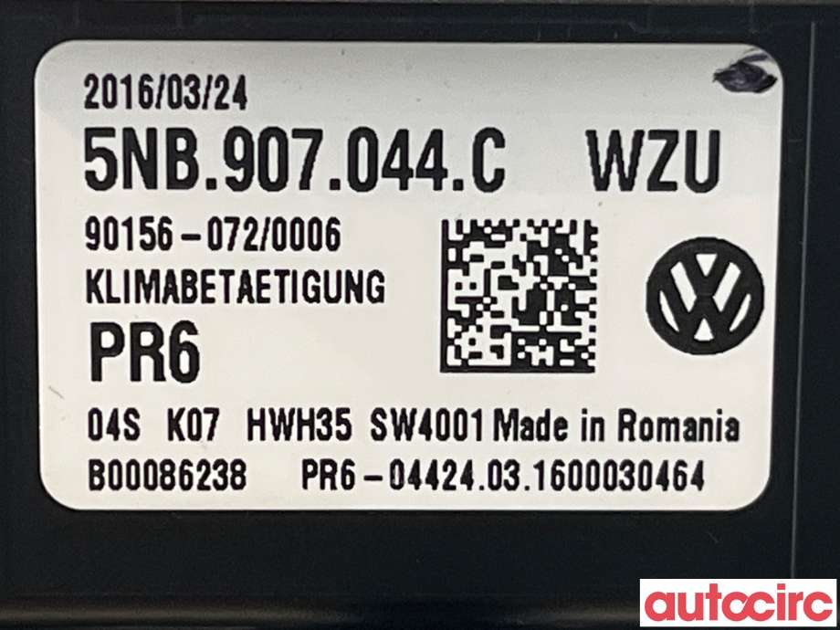 Varmeapparat betjening til VW Tiguan 2016-2020 (Type II, Fase 1) (VOLKSWAGEN|5NB907044)