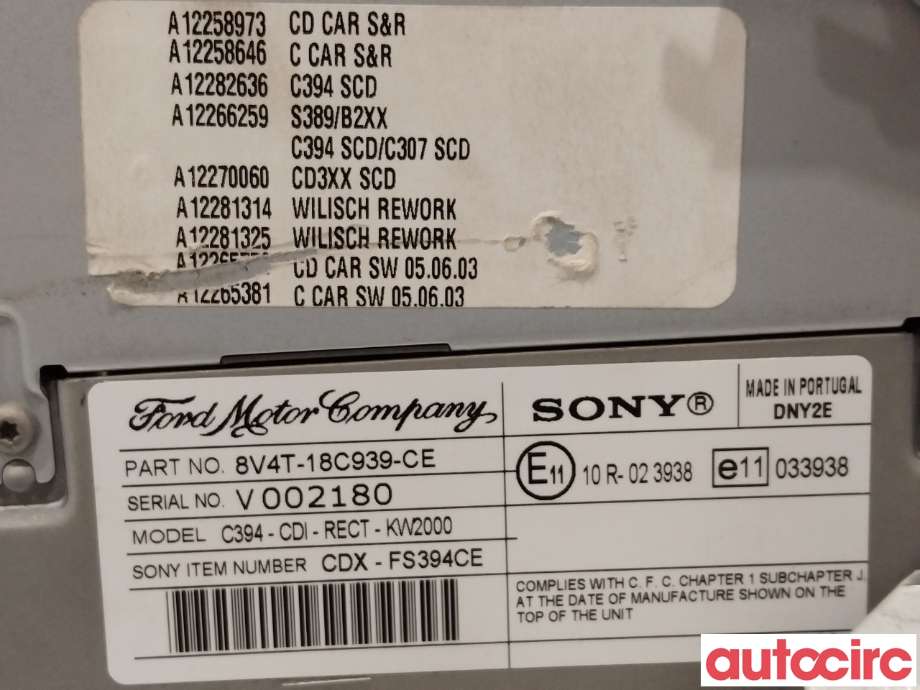 Bilstereo til Ford Kuga 2008-2012 (Type I)  (FORD|1830420|GLJ837344)