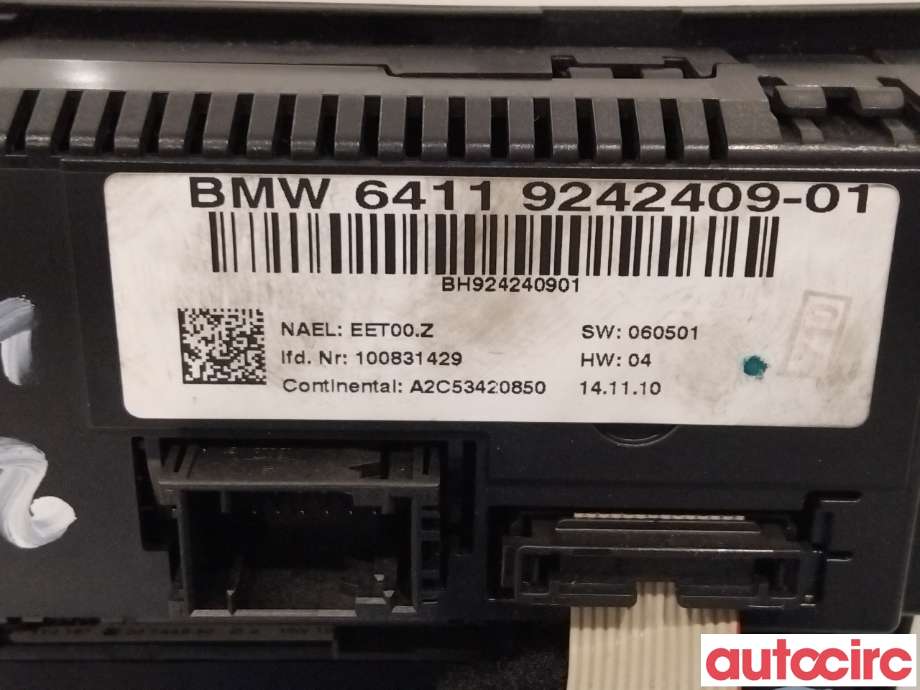 Varmeapparat betjening til BMW 1-Serie 2004-2011 (E81/E82/E87/E88) (E81/E82/E87/E88) (BMW|64119292262|)
