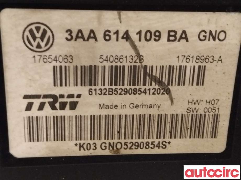 ABS sentral til VW Passat 2011-2015 (B7) (B7) (VOLKSWAGEN|3AA614109BA|54086132B|3AA614109BR)