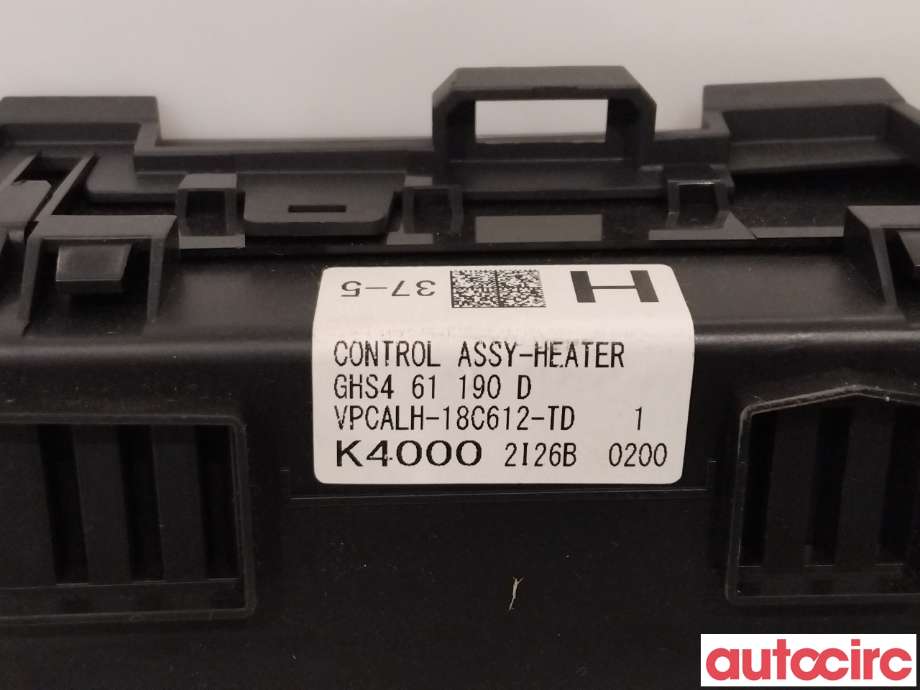 Varmeapparat betjening til Mazda 6 2013-2015 (Type III, Fase 1)  (MAZDA|GHS4-61-190K|)